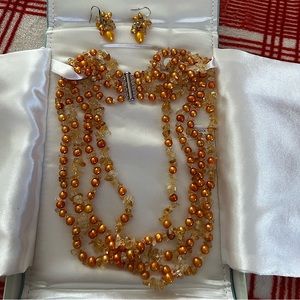 Ross Simons Citrine Necklace & Earrings